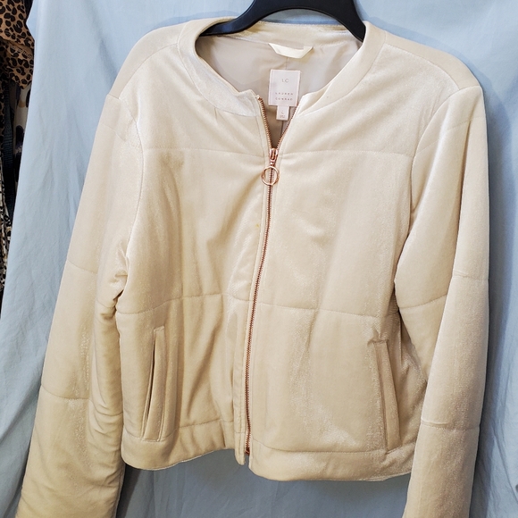 LC Lauren Conrad Women's Cream Quilted Jacket Size Large - Picture 2 of 9